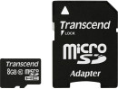 Карта памяти Micro SDHC 8GB Class 10 Transcend TS8GUSDHC10 + адаптер SD2