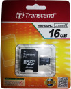Карта памяти Micro SDHC 16GB Class 4 Transcend TS16GUSDHC4 + адаптер SD