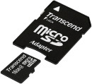 Карта памяти Micro SDHC 16GB Class 4 Transcend TS16GUSDHC4 + адаптер SD3