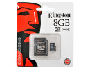 Карта памяти Micro SDHC 8GB Class 10 Kingston SDC10/8GB + адаптер SD