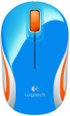 Мышь беспроводная Logitech M187 синий оранжевый USB 910-0027382