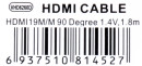 Кабель HDMI 1.8м VCOM Telecom v1.4 угловой коннектор позолоченные контакты VHD6260D-1.8MB Blister3