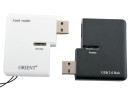 Картридер внешний ORIENT CO-740 SD/SDXC/SDHC/microSD/miniSD/MS Duo/M2 + USB Hub черный/белый3