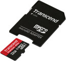 Карта памяти Micro SDHC 32Gb Class 10 Transcend TS32GUSDU1 400x + адаптер SD3