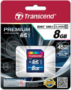 Карта памяти SDHC 8GB Class 10 Transcend UHS-I 300x Premium TS8GSDU1