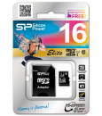 Карта памяти Micro SDHC 16GB Class 10 Silicon Power SP016GBSTHBU1V10-SP + адаптер SD3
