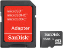 Карта памяти Micro SDHC 16Gb Class 4 Sandisk SDSDQM-016G-B35A + адаптер SD2