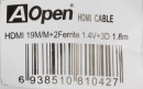 Кабель HDMI 1.8м AOpen 1.4+3D/Ethernet ACG511D-1.8M 2 фильтра позолоченные контакты2