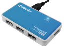 Концентратор USB 2.0 DEFENDER Quadro Power — белый синий2