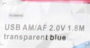 Кабель удлинительный USB 2.0 AM-AF 1.8м Telecom прозрачная голубая изоляция VU69562