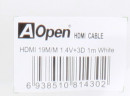 Кабель HDMI 1м AOpen ACG511W-1M круглый белый3