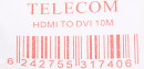 Кабель HDMI-DVI 10м Telecom с позолоченными контактами CG480G/CG481G/THD6090-10M2
