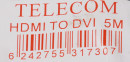 Кабель HDMI-DVI 5.0м Telecom позолоченные контакты CG480G/CG481G2