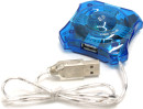Концентратор USB 2.0 ORIENT 004 4 x USB 2.0 голубой прозрачный