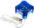 Концентратор USB 2.0 ORIENT 004 4 x USB 2.0 голубой прозрачный2