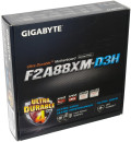 Материнская плата Gigabyte GA-F2A88XM-D3H Socket FM2 AMD A88 4xDDR3 2xPCI-E 16x 1xPCI-E 1x 1xPCI 8xSATAIII Raid USB3.0 7.1 Sound Glan D-Sub DVI HDMI mATX Retail8