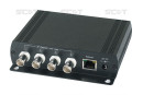 Коммутатор SC&T IP01H Ethernet 4 входа / 1 выход для объединения Ethernet-сигналов от 4-х устройств по коаксиальному кабелю на расстояние до 200м в 1 IP-канал2