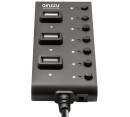 Концентратор USB 2.0 GINZZU GR-487UB 7 x USB 2.0 черный3