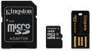 Карта памяти Micro SDHC 16GB Class 10 Kingston Multi Kit MBLY10G2/16GB + адаптер SD + USB-картридер2