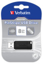 Флешка 8Gb Verbatim Store 'n' Go PinStripe USB 2.0 Черный 490625