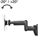 Кронштейн HAMA FULLMOTION H-118608 L черный для ЖК ТВ от 19" до 42" настенный наклон 20° поворот 90° VESA 200x200 до 20 кг3