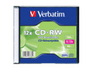 Диски CD-RW Verbatim 700Mb 8-12x SlimCase 1шт 43762