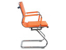 Кресло Buro CH-993-Low-V/orange низкая спинка оранжевый искусственная кожа полозья хром3