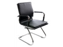 Кресло Buro CH-993-Low-V/Black низкая спинка черный искусственная кожа полозья хром