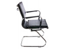 Кресло Buro CH-993-Low-V/Black низкая спинка черный искусственная кожа полозья хром3