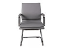 Кресло Buro CH-993-Low-V/grey низкая спинка искусственная кожа полозья хром серый2