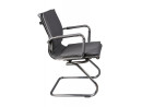 Кресло Buro CH-993-Low-V/grey низкая спинка искусственная кожа полозья хром серый3