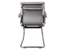 Кресло Buro CH-993-Low-V/grey низкая спинка искусственная кожа полозья хром серый4
