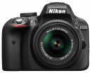 Зеркальная фотокамера Nikon D3300 Kit 18-105 VR 24.2Mp черный