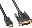 Кабель HDMI- DVI-D 3.0м Buro позолоченные контакты ферритовые кольца HDMI-19M-DVI-D-3M 8172253
