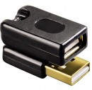 Переходник USB 2.0 AM-AF Hama позолоченные контакты черный H-545382