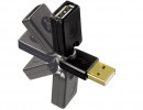 Переходник USB 2.0 AM-AF Hama позолоченные контакты черный H-545385