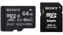 Карта памяти Micro SDXC 64Gb Class 10 Sony SR64UYAT1 + адаптер2