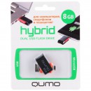 Флешка USB 8Gb QUMO Hybrid USB2.0 черный QM8GUD-Hyb4