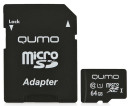 Карта памяти Micro SDXC 64Gb class 10 UHS-I QUMO QM64GMICSDXC10U1 + SD adapter3