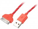 Кабель Konoos USB 1м для iPhone iPod iPad 30pin красный KC-A1USB2nr2