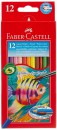Набор цветных карандашей Faber-Castell Colour Pencils с кисточкой 12 шт акварельные 114413