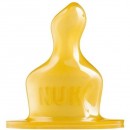 Соска NUK с воздушным клапаном р. 1 L с крестовым шлитцем для густой пищи латекс ортодонтическая от 1 месяца желтый 107011432