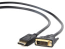 Кабель DVI DisplayPort 3м Gembird CC-DPM-DVIM-3M круглый черный2