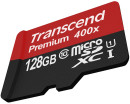 Карта памяти Micro SDXC 128Gb Class 10 Transcend TS128GUSDU1 400x + адаптер SD4