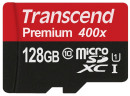 Карта памяти Micro SDXC 128Gb Class 10 Transcend TS128GUSDU1 400x + адаптер SD5