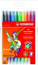 Набор фломастеров Stabilo TRIO 2IN1 10 шт разноцветный 2222/10-01