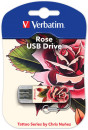 Флешка USB 16Gb Verbatim Mini Tattoo Edition Rose 049885 USB2.0 белый с рисунком2