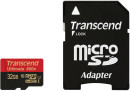 Карта памяти Micro SDHC 32Gb Class 10 Transcend TS32GUSDHC10U1 600x + адаптер SD2
