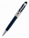Шариковая ручка поворотная Aurora Torino черный F инкрустациb из серебра AU-830/IT