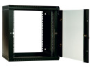 Шкаф настенный разборный 12U ЦМО ШРН-Э-12.350-9005 600х350mm дверь стекло черный2